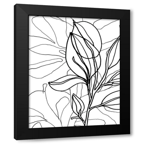 Tropical Lines I Black Modern Wood Framed Art Print by Vess, June Erica