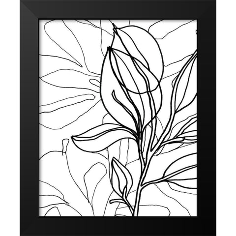 Tropical Lines I Black Modern Wood Framed Art Print by Vess, June Erica
