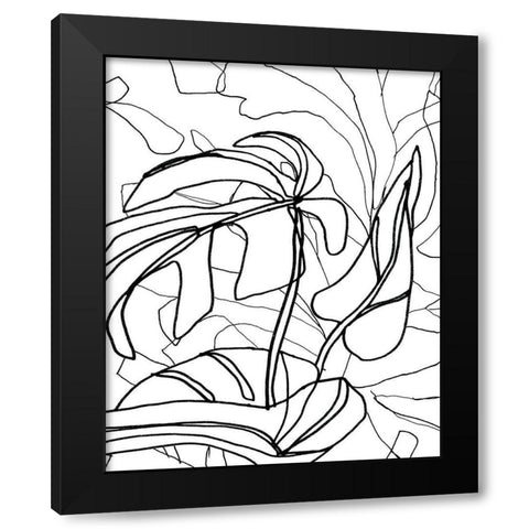 Tropical Lines II Black Modern Wood Framed Art Print with Double Matting by Vess, June Erica