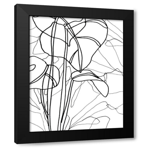 Tropical Lines III Black Modern Wood Framed Art Print with Double Matting by Vess, June Erica
