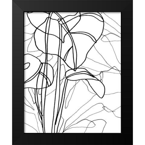 Tropical Lines III Black Modern Wood Framed Art Print by Vess, June Erica