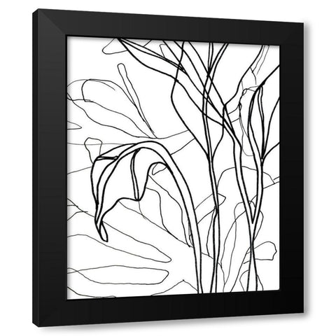 Tropical Lines IV Black Modern Wood Framed Art Print by Vess, June Erica