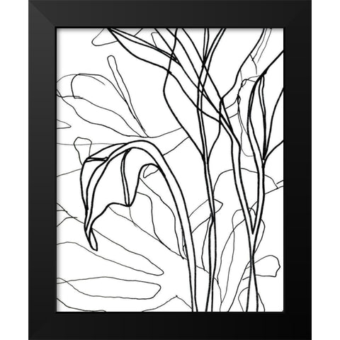 Tropical Lines IV Black Modern Wood Framed Art Print by Vess, June Erica