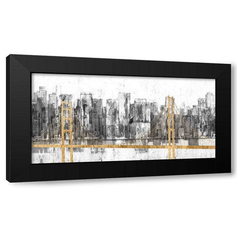 Golden Bridge Panorama Black Modern Wood Framed Art Print with Double Matting by Goldberger, Jennifer
