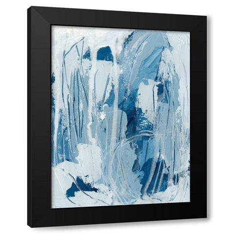 Blue Falls I Black Modern Wood Framed Art Print by Vess, June Erica