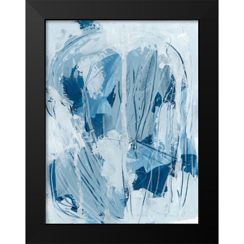 Blue Falls II Black Modern Wood Framed Art Print by Vess, June Erica