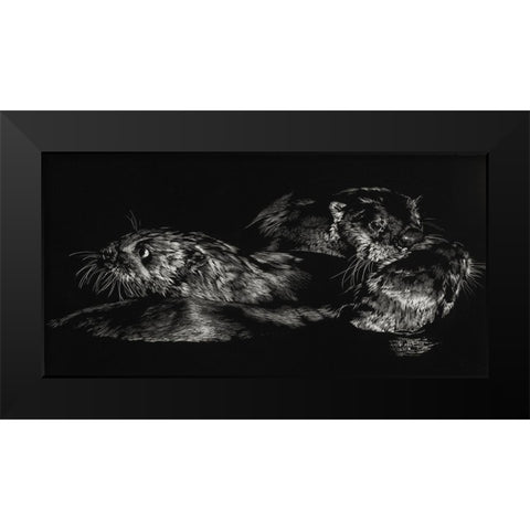 Fluid Dynamics Black Modern Wood Framed Art Print by Chapman, Julie T.
