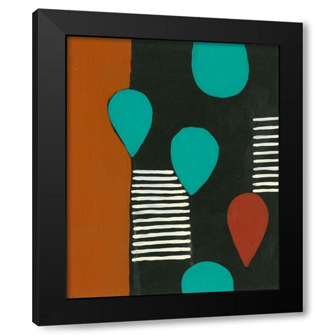 Rust and Teal Patterns III Black Modern Wood Framed Art Print by Moore, Regina
