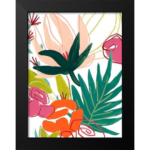 Tropical Confetti I Black Modern Wood Framed Art Print by Vess, June Erica