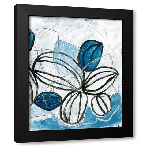Blue Lanterns IV Black Modern Wood Framed Art Print by Vess, June Erica