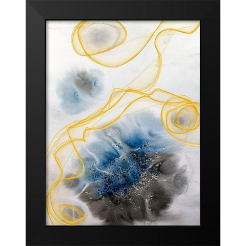 Coastal Watercolor Abstract IV Black Modern Wood Framed Art Print by Orlov, Irena