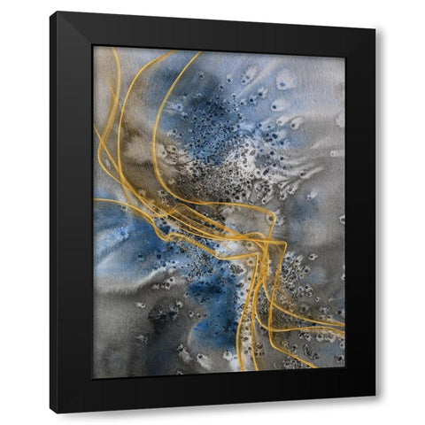 Coastal Watercolor Abstract V Black Modern Wood Framed Art Print with Double Matting by Orlov, Irena