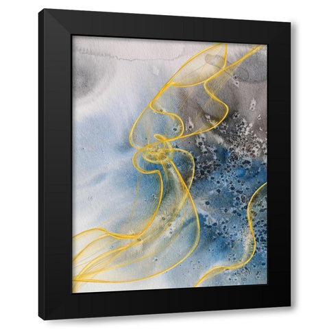 Coastal Watercolor Abstract VI Black Modern Wood Framed Art Print with Double Matting by Orlov, Irena