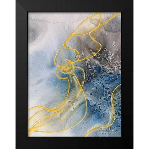 Coastal Watercolor Abstract VI Black Modern Wood Framed Art Print by Orlov, Irena