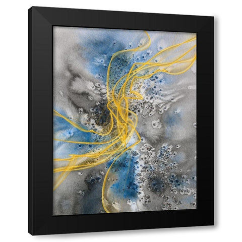 Coastal Watercolor Abstract VII Black Modern Wood Framed Art Print by Orlov, Irena