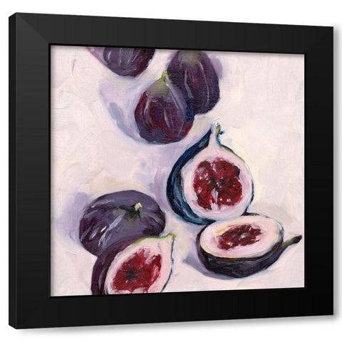 Figs in Oil I Black Modern Wood Framed Art Print with Double Matting by Wang, Melissa