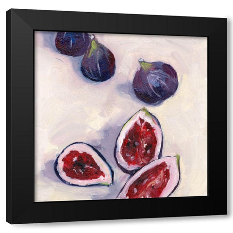 Figs in Oil II Black Modern Wood Framed Art Print with Double Matting by Wang, Melissa