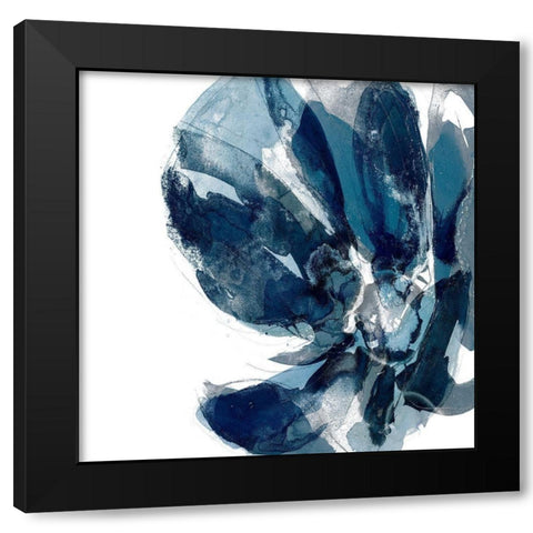 Blue Exclusion I Black Modern Wood Framed Art Print with Double Matting by Goldberger, Jennifer