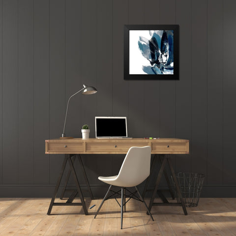 Blue Exclusion IV Black Modern Wood Framed Art Print by Goldberger, Jennifer