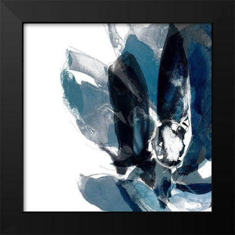 Blue Exclusion IV Black Modern Wood Framed Art Print by Goldberger, Jennifer