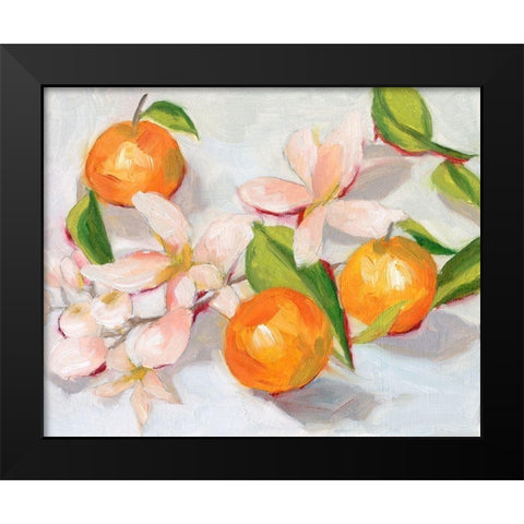 Tangerine Blossoms II Black Modern Wood Framed Art Print by Wang, Melissa