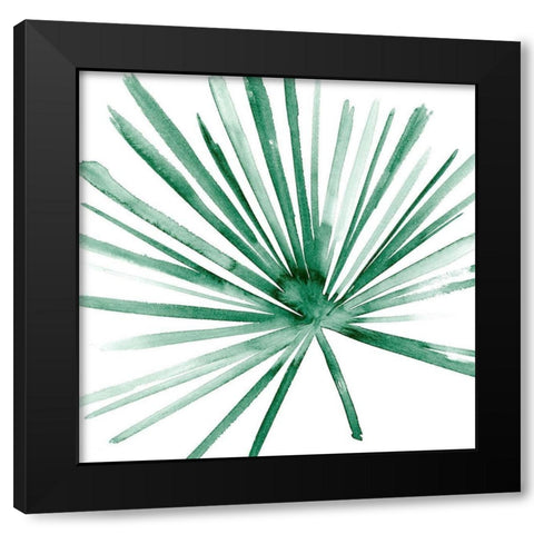 Palm II Black Modern Wood Framed Art Print with Double Matting by Wang, Melissa