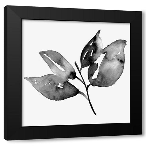 Feuille I Black Modern Wood Framed Art Print with Double Matting by Wang, Melissa