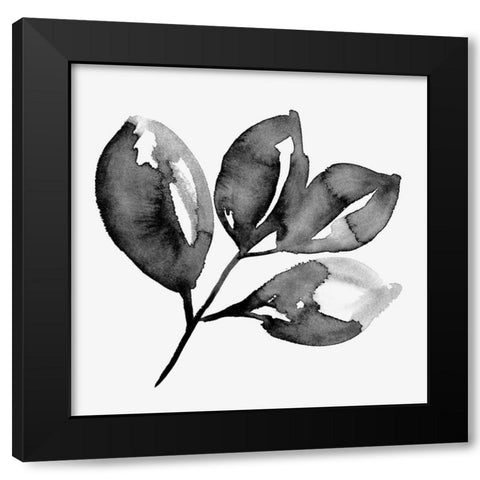 Feuille II Black Modern Wood Framed Art Print with Double Matting by Wang, Melissa