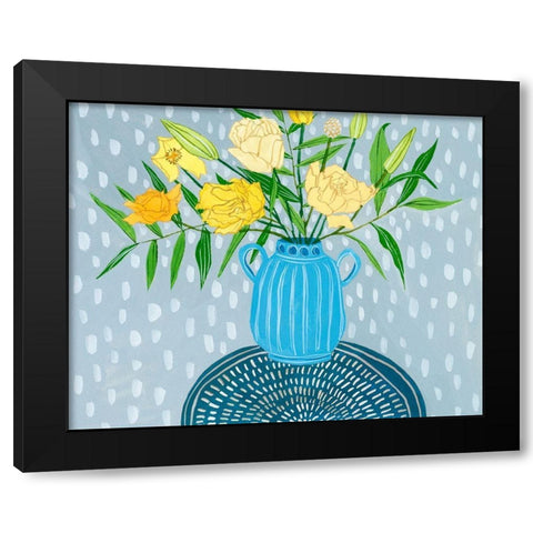 Flowers in Vase I Black Modern Wood Framed Art Print with Double Matting by Wang, Melissa