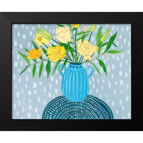 Flowers in Vase I Black Modern Wood Framed Art Print by Wang, Melissa