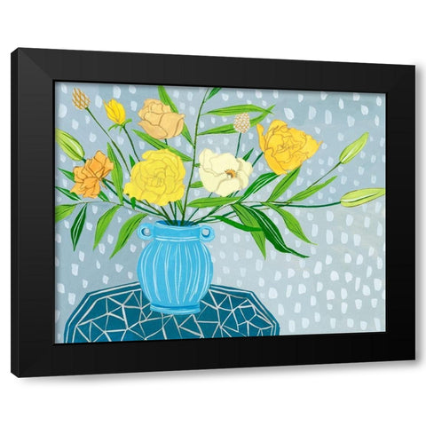 Flowers in Vase II Black Modern Wood Framed Art Print by Wang, Melissa