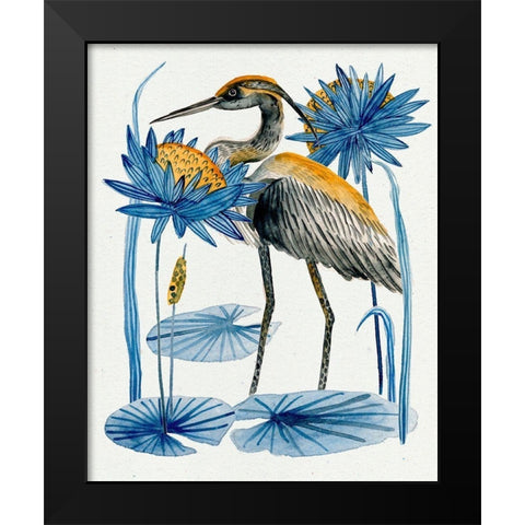 Heron Pond I Black Modern Wood Framed Art Print by Wang, Melissa