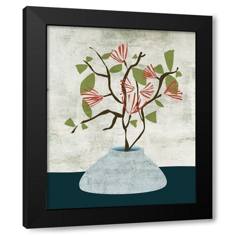 Zen Branch I Black Modern Wood Framed Art Print with Double Matting by Wang, Melissa