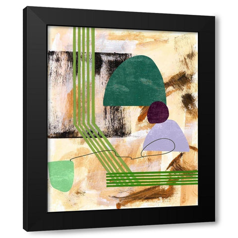 Skating II Black Modern Wood Framed Art Print with Double Matting by Wang, Melissa