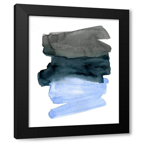 Blue Passages I Black Modern Wood Framed Art Print with Double Matting by Caroline, Emma