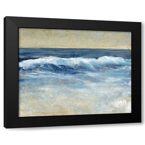 Breaking Shore Waves II Black Modern Wood Framed Art Print with Double Matting by OToole, Tim
