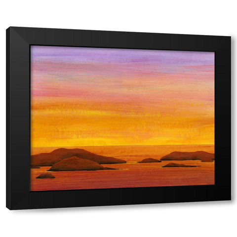 Ocean Glow I Black Modern Wood Framed Art Print by OToole, Tim