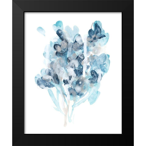 Bluescale Flora I Black Modern Wood Framed Art Print by Vess, June Erica