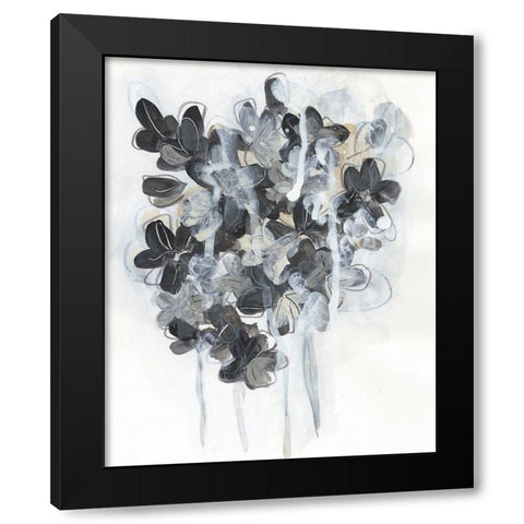 Monochrome Flora I Black Modern Wood Framed Art Print by Vess, June Erica
