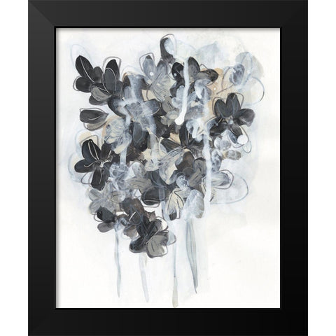 Monochrome Flora I Black Modern Wood Framed Art Print by Vess, June Erica