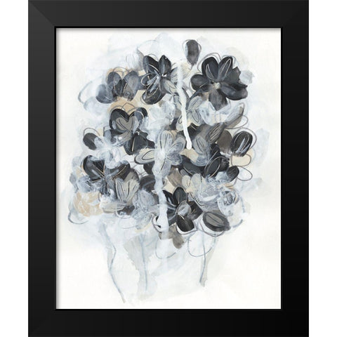 Monochrome Flora II Black Modern Wood Framed Art Print by Vess, June Erica