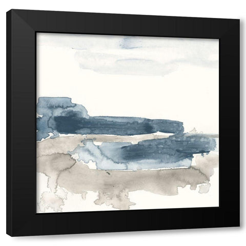 Shoreline Blues III Black Modern Wood Framed Art Print by Vess, June Erica