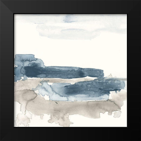 Shoreline Blues III Black Modern Wood Framed Art Print by Vess, June Erica