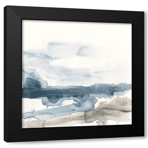 Shoreline Blues IV Black Modern Wood Framed Art Print with Double Matting by Vess, June Erica