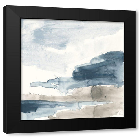 Shoreline Blues VI Black Modern Wood Framed Art Print with Double Matting by Vess, June Erica