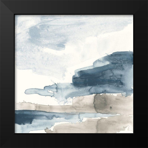 Shoreline Blues VI Black Modern Wood Framed Art Print by Vess, June Erica