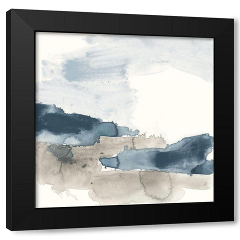 Shoreline Blues VIII Black Modern Wood Framed Art Print by Vess, June Erica
