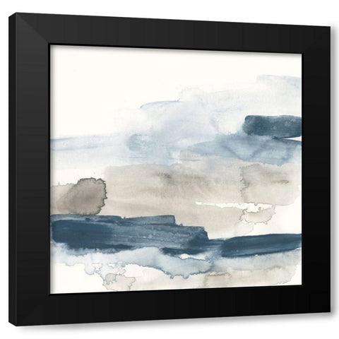 Shoreline Blues IX Black Modern Wood Framed Art Print by Vess, June Erica