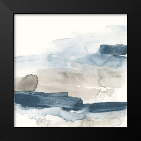 Shoreline Blues IX Black Modern Wood Framed Art Print by Vess, June Erica