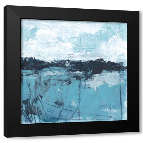 Blue Coast Abstract II Black Modern Wood Framed Art Print with Double Matting by Vess, June Erica